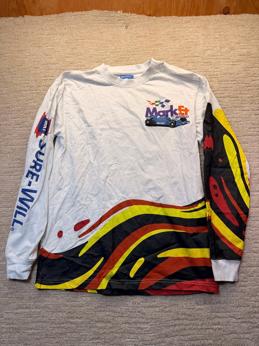 MARKET Retro Racing Graphic-print long-sleeved cotton-jersey T-shirt